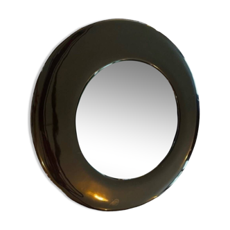 Miroir rond ceramique par Brigitte de Bazelaire collection Sentou