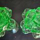 Broste Copenhagen - Pair of Large Green Blown Glass Candlesticks