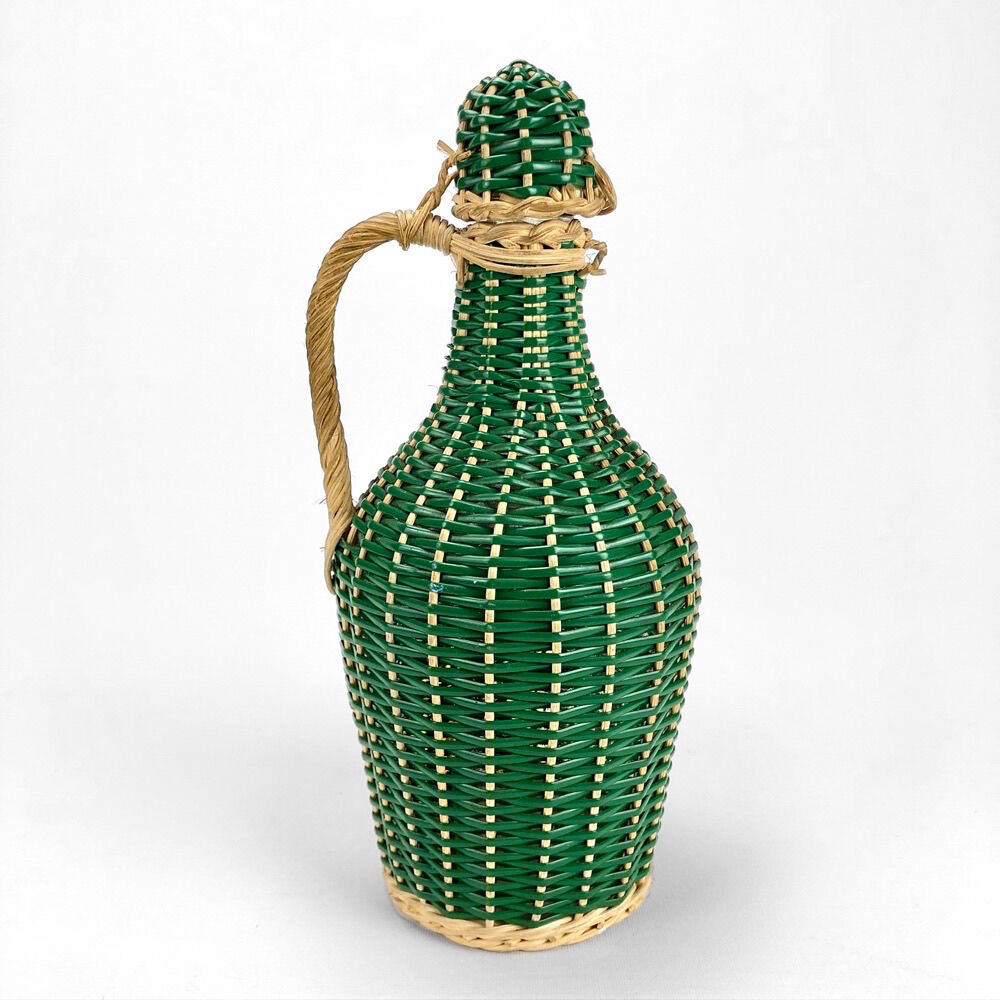 Duo de bouteilles en verre et fils scoubidou