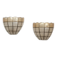 Pair of mother-of-pearl wall lights
