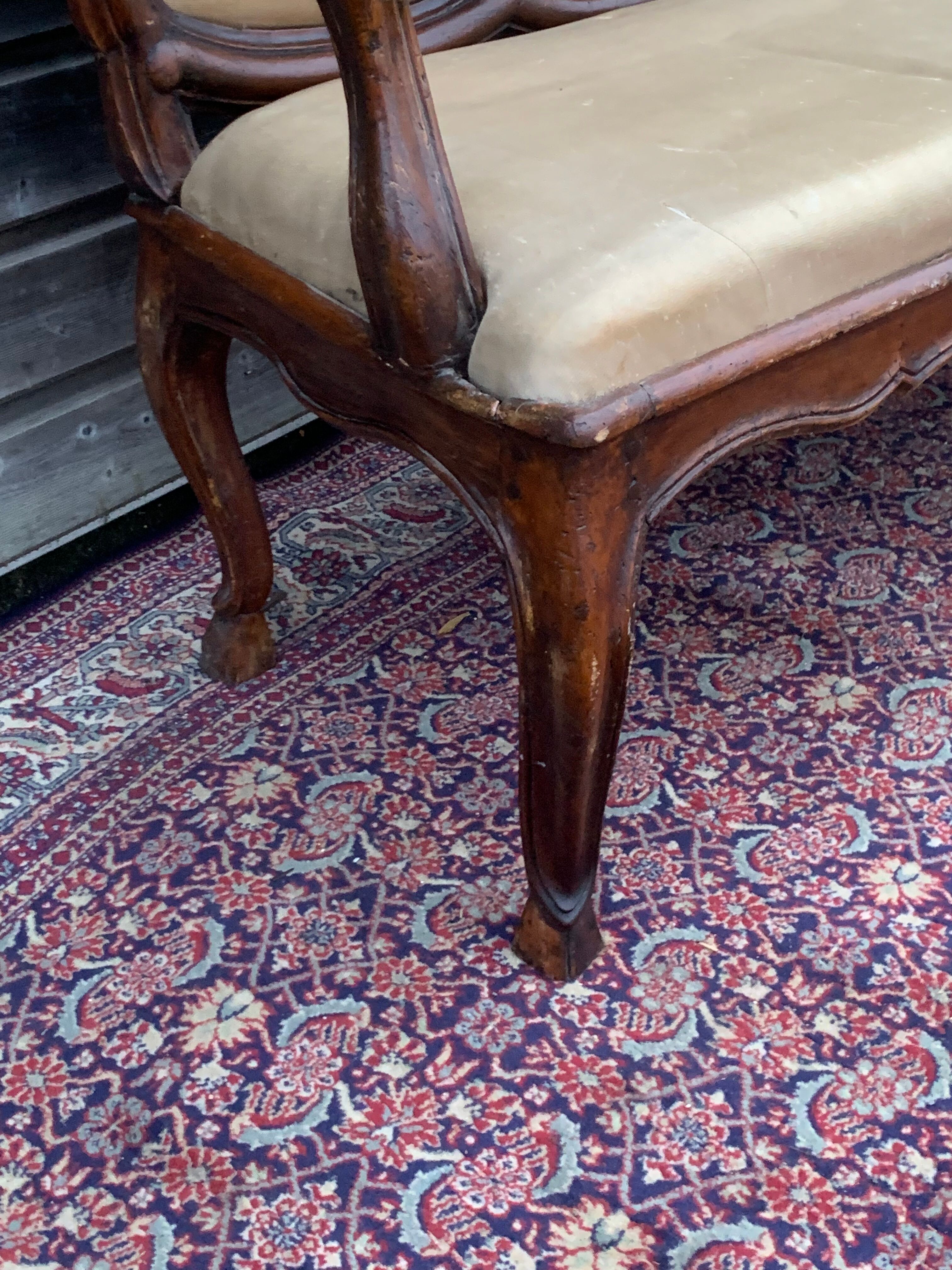 Sofa with walnut frame italy eighteenth century