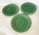 3 dessert plates from the 19th century Salins with a green vine leaf pattern.