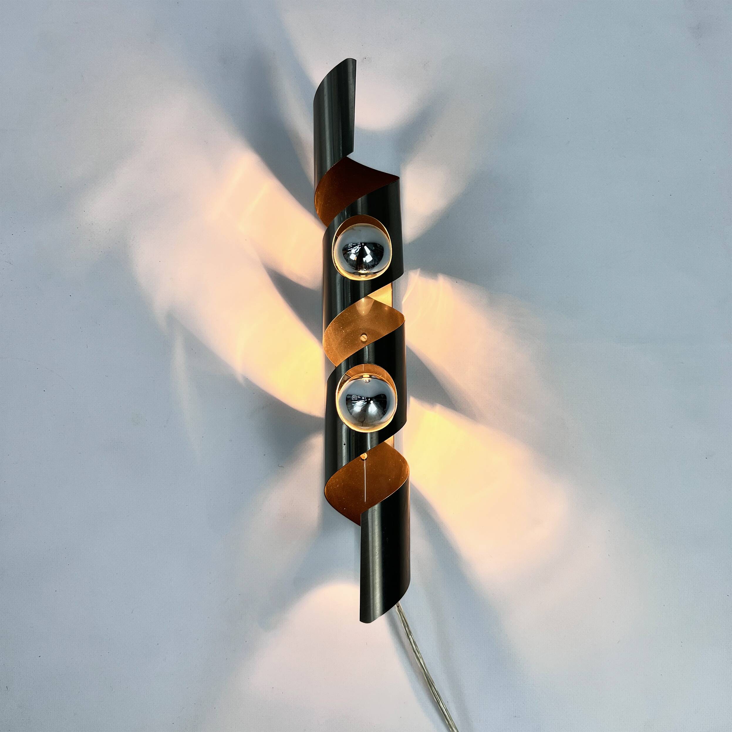 Space Age Wall Lamp "Wokkel" by Raak, Netherlands, 1970s