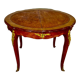 Round table style louis xv, marquetry of rosewood, possibility of extensions.