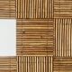 Large Audoux style coffee table in bamboo, rattan & ceramic, France 60