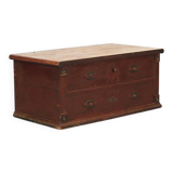 Swedish rustic farmhouse folk art blanket chest 1845