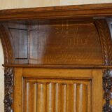 Victorian Antique Bacon Bench in Carved Walnut by Hampton & Sons