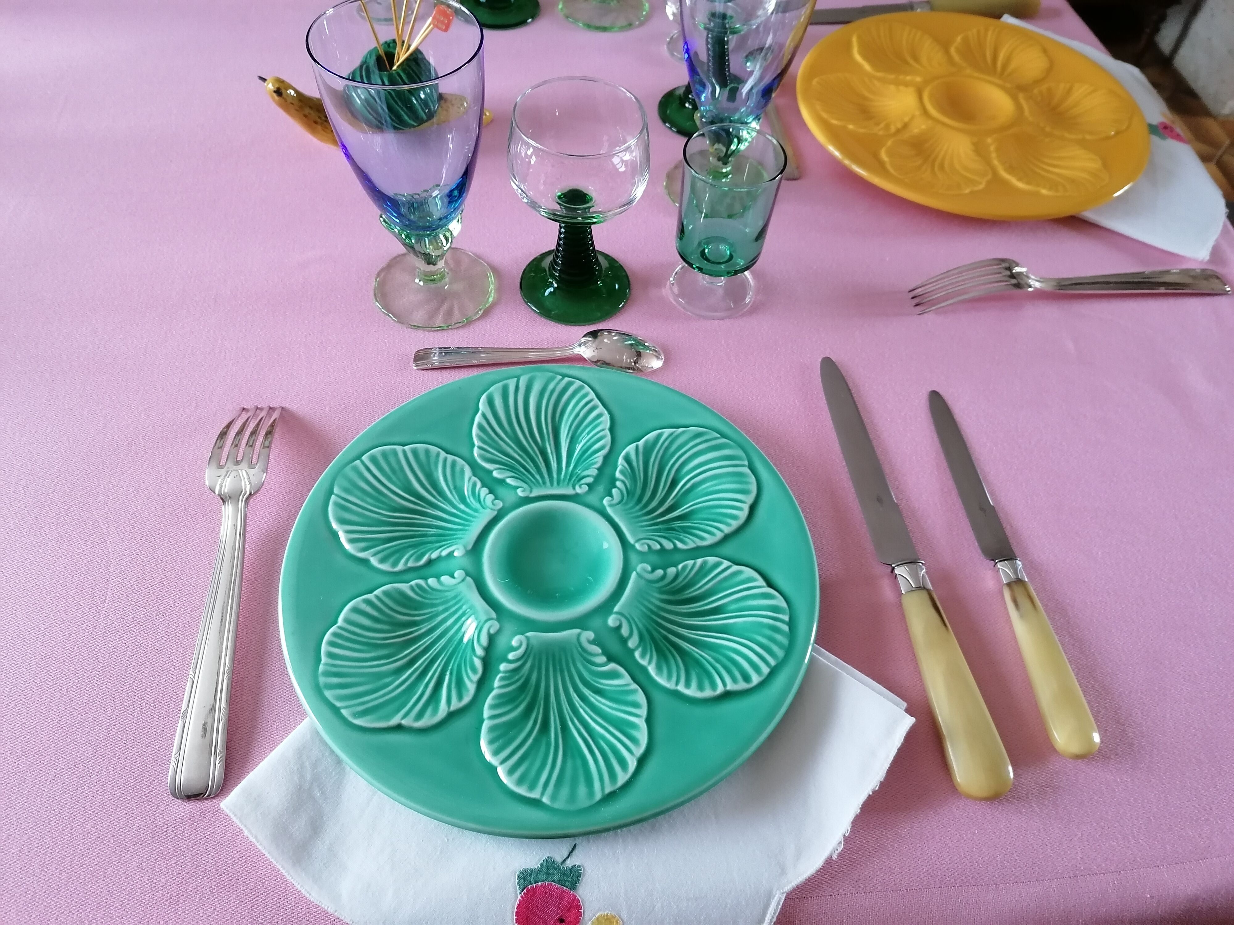 6 assiettes à huîtres pastels proceram