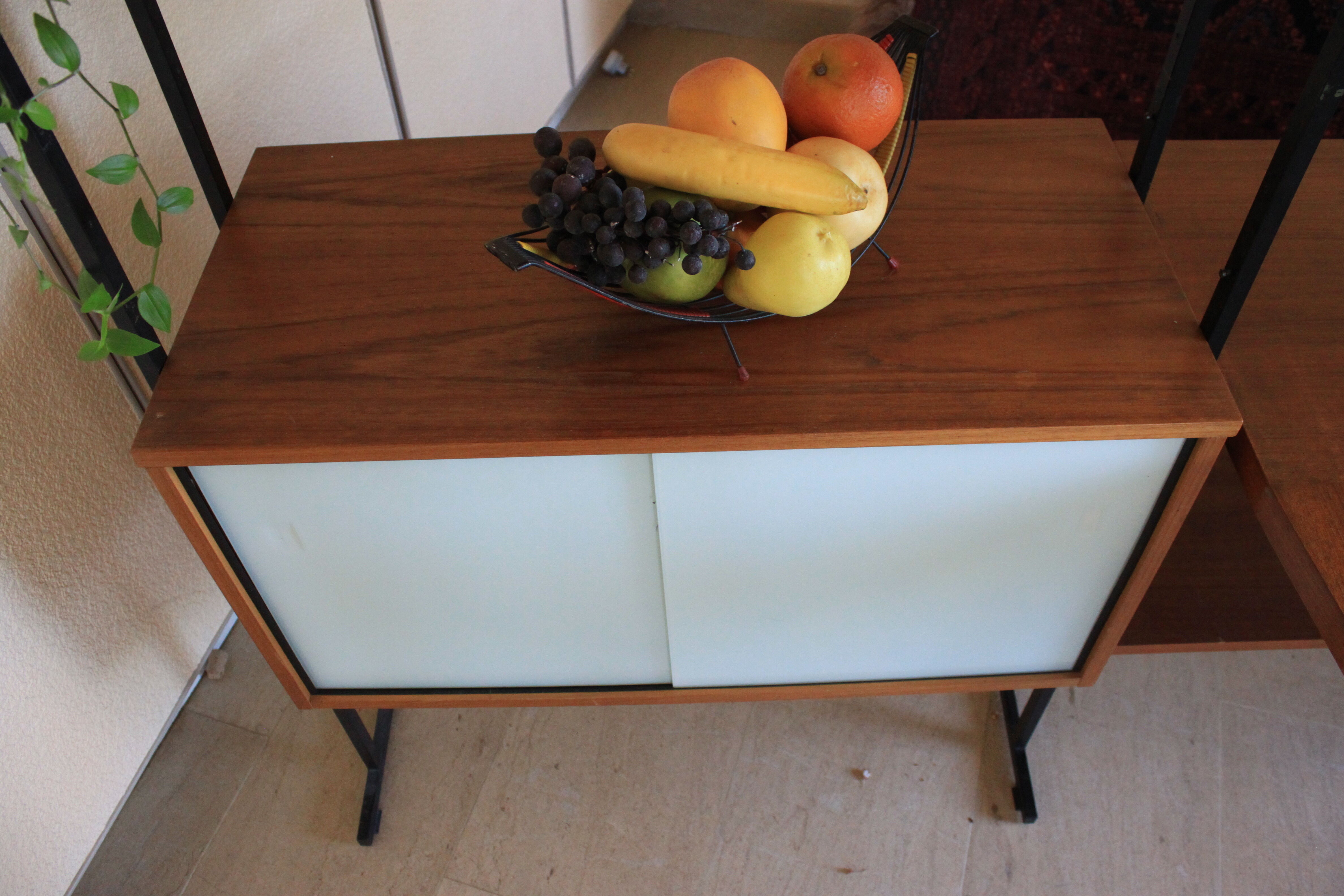 Huge shelf library Swedish desk teak, string.