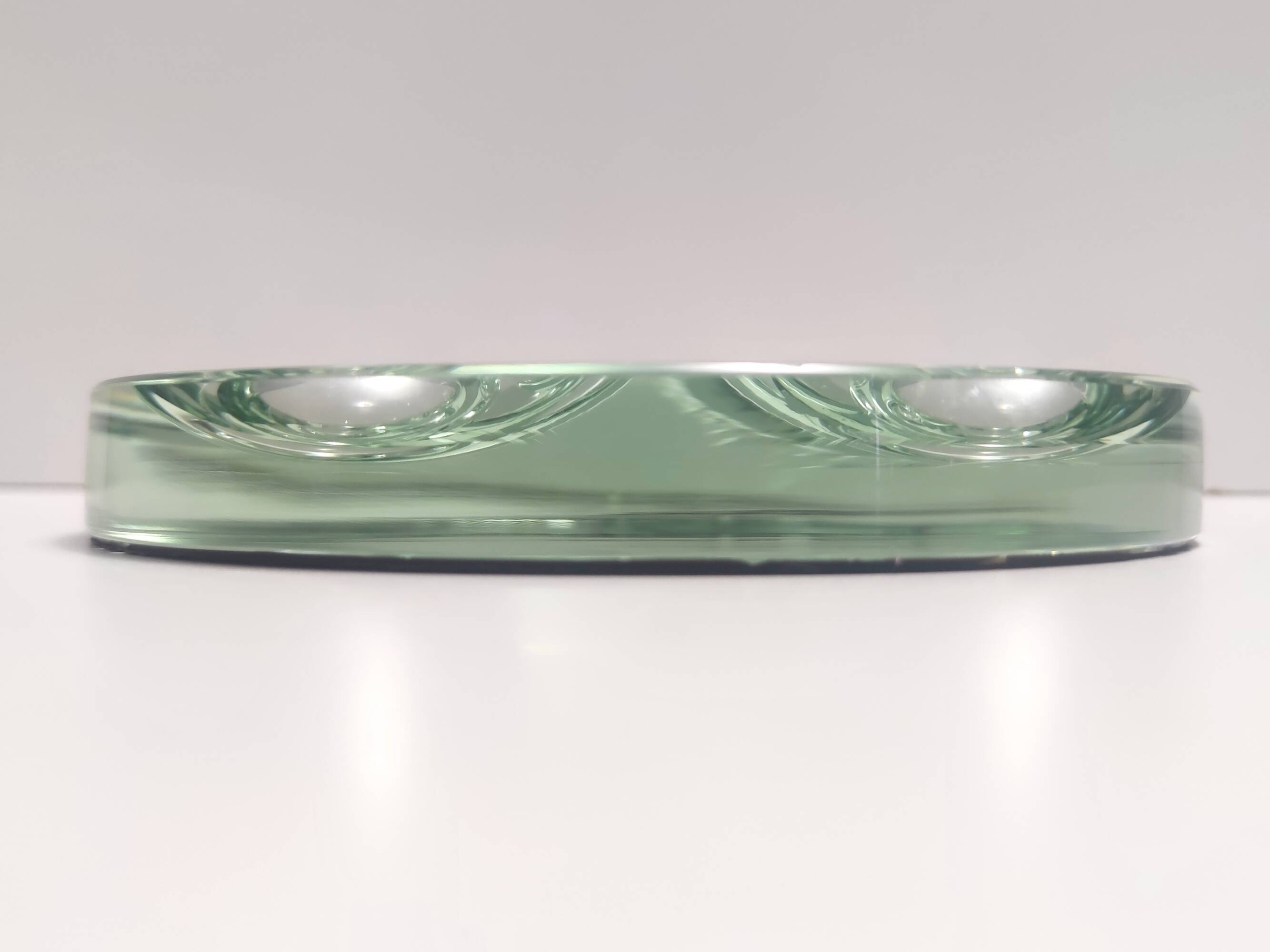 Nile Green Ground Glass Ashtray by Max Ingrand for Fontana Arte, Italy