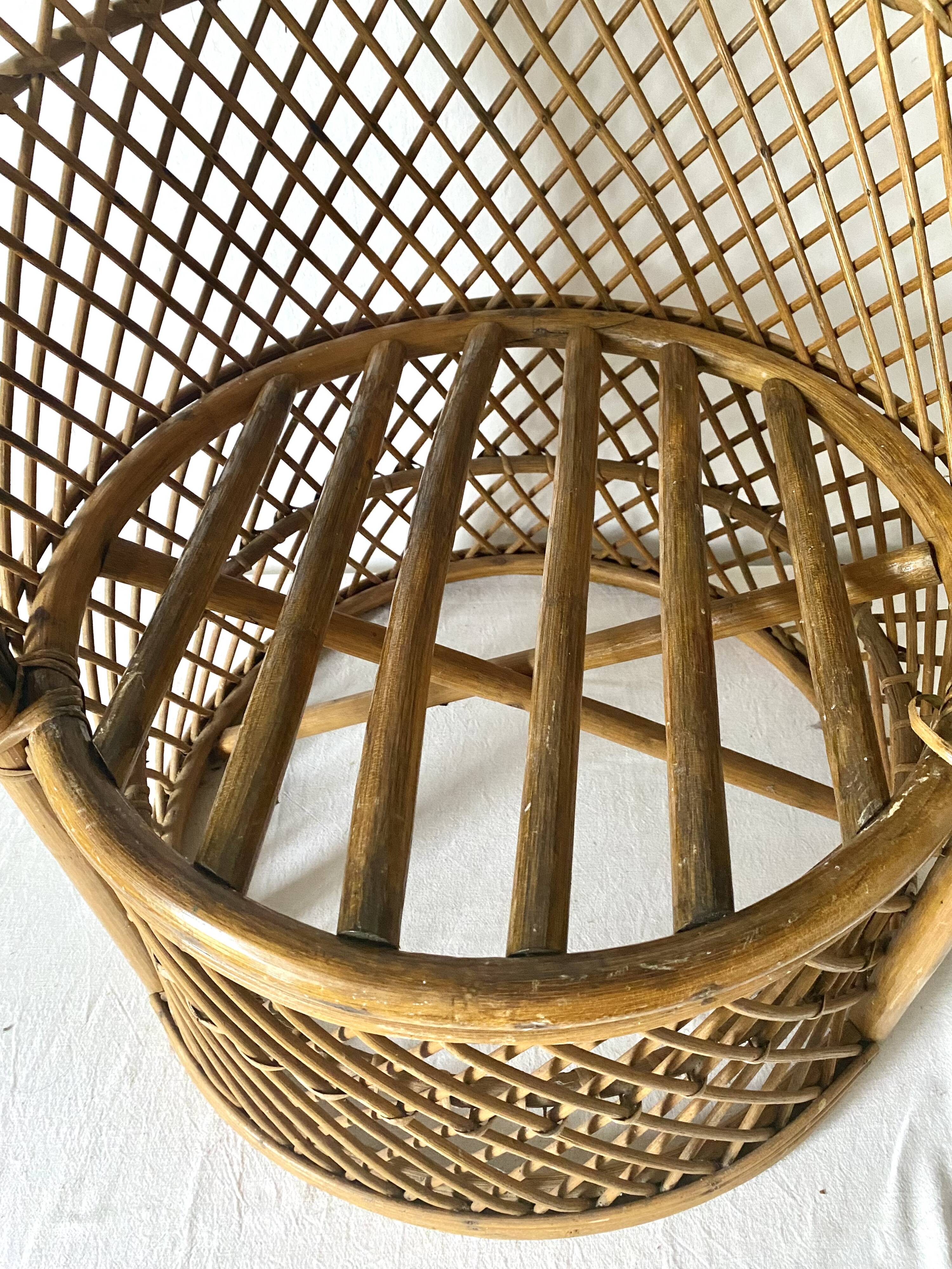 Vintage rattan armchair