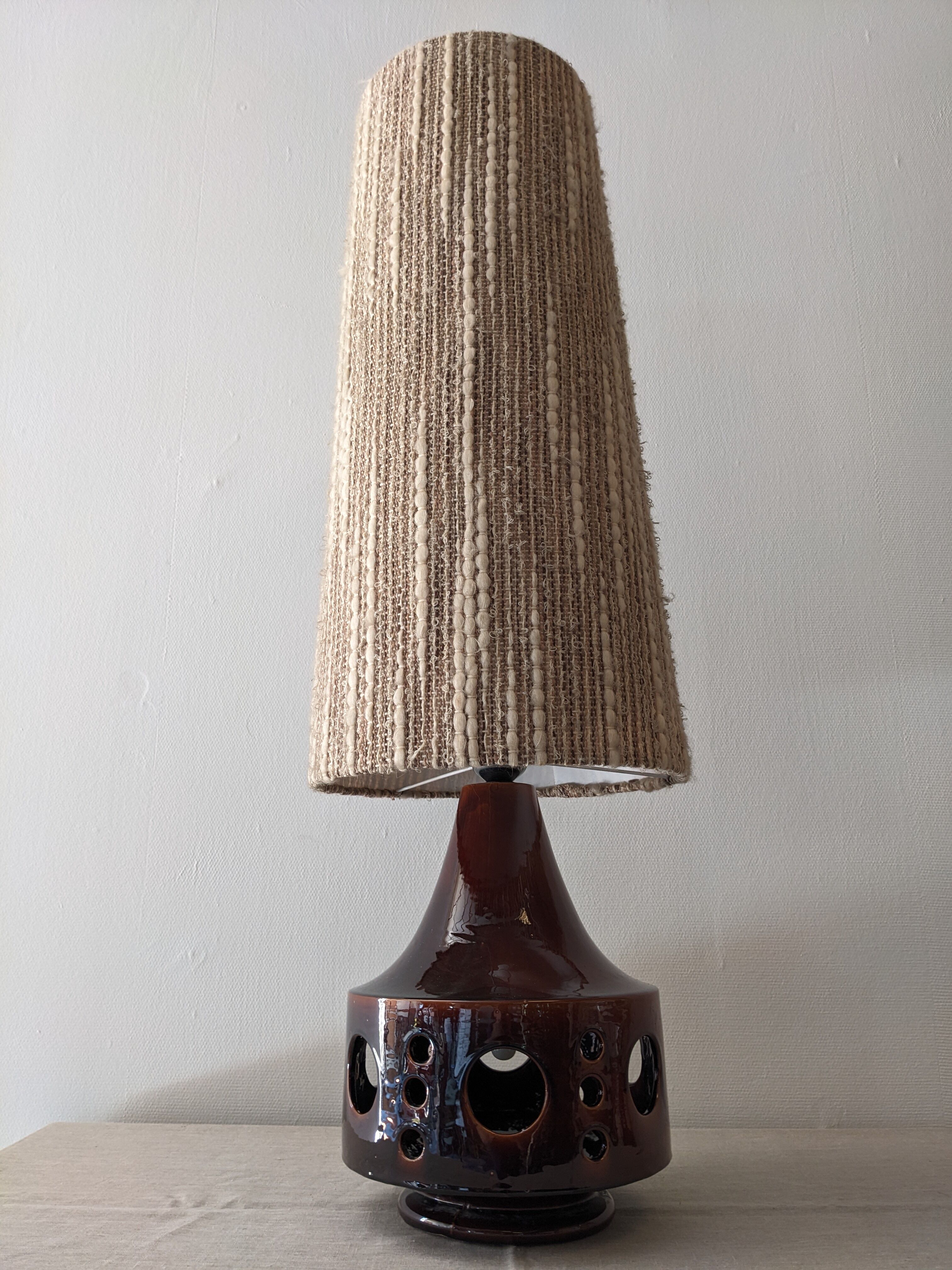 Glazed ceramic floor lamp from the 60s/70s