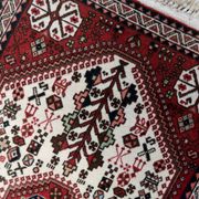 Handmade vintage Persian Gashkai rug 62cm x 105cm, 1960s