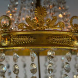 Empire style lustre with pearl beads in gilded bronze, circa 1880.