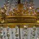 Empire style lustre with pearl beads in gilded bronze, circa 1880.