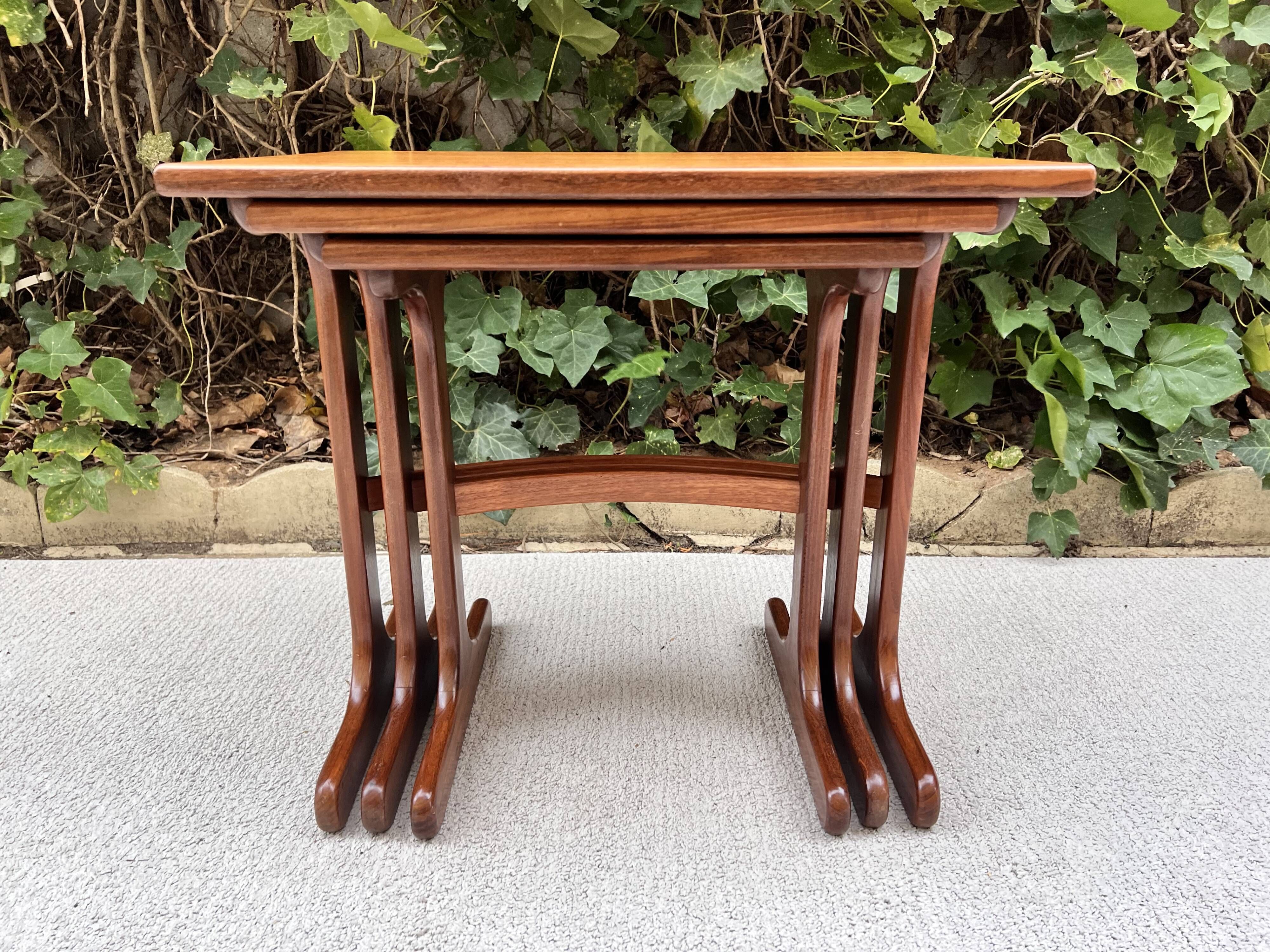 Vintage Scandinavian teak nesting tables by "Victor B Wilkins"