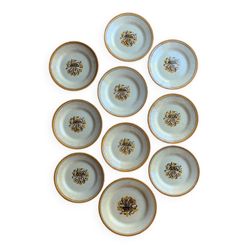 Service of plates and dish Oeillet Creil et Montereau