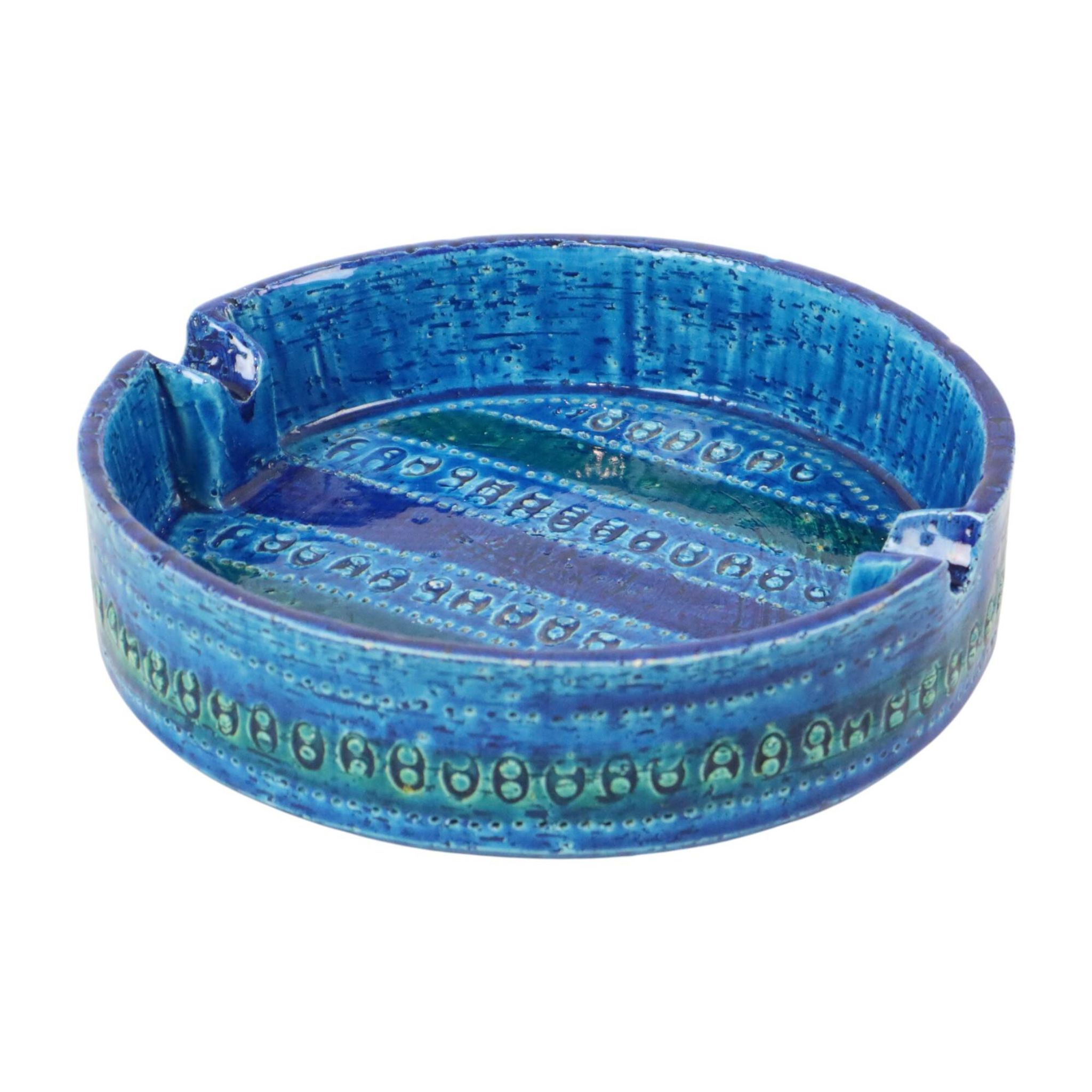 Aldo Londi pour Bitossi Ceramics Cendrier Vide Poche Rimini Bleu