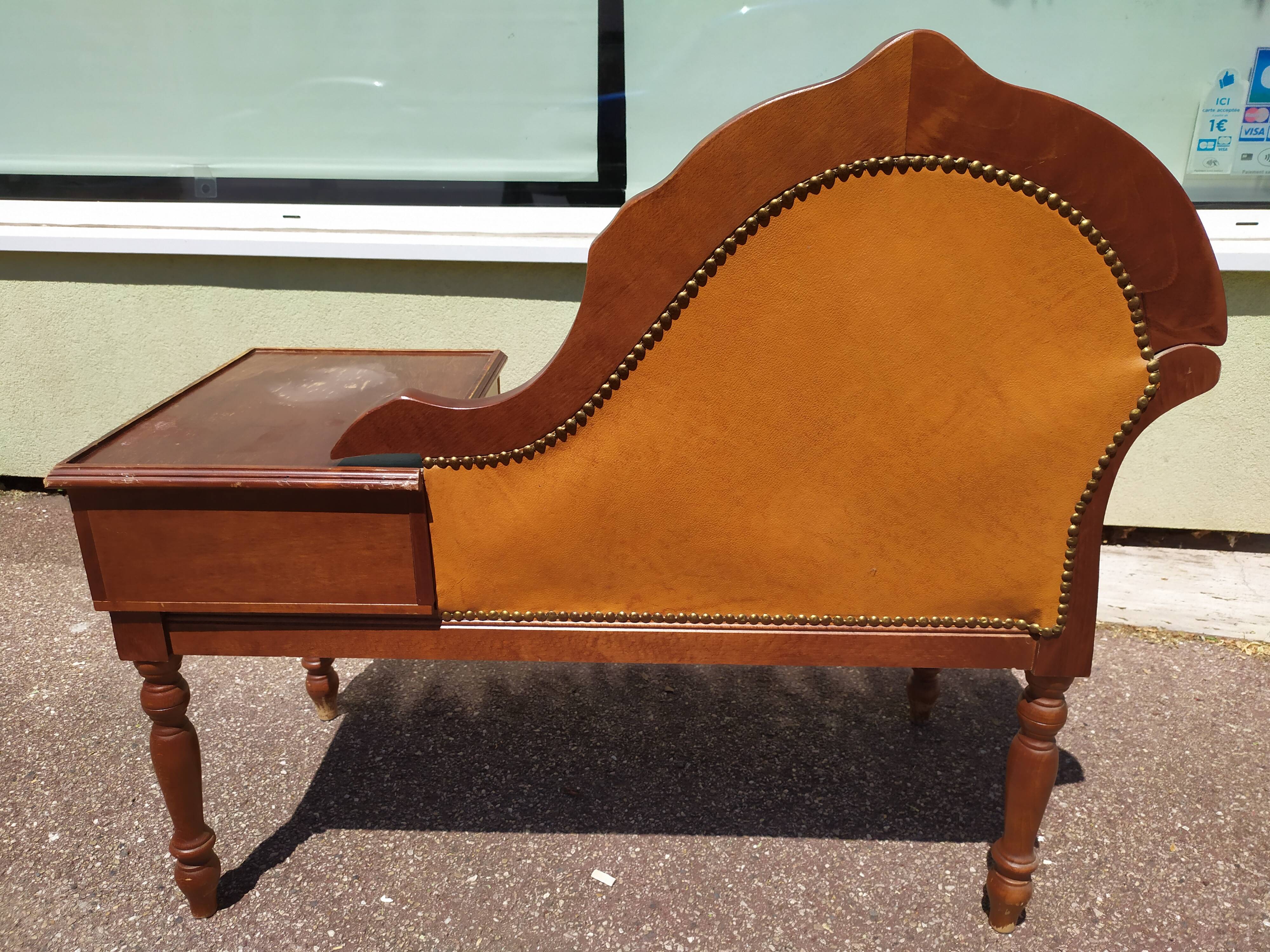 Old phone furniture with seating