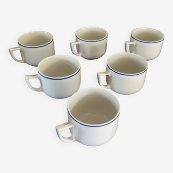 Service of 6 porcelain espresso cups