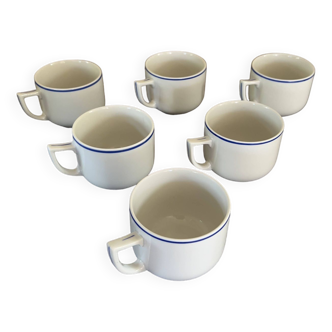 Service of 6 porcelain espresso cups