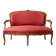 Two-seater Louis XV style sofa in red fabric.