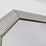 Miroir octogonal à parcloses en laiton par Jan Deknudt