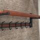 Scandinavian cloakroom coat rack in teak and metal