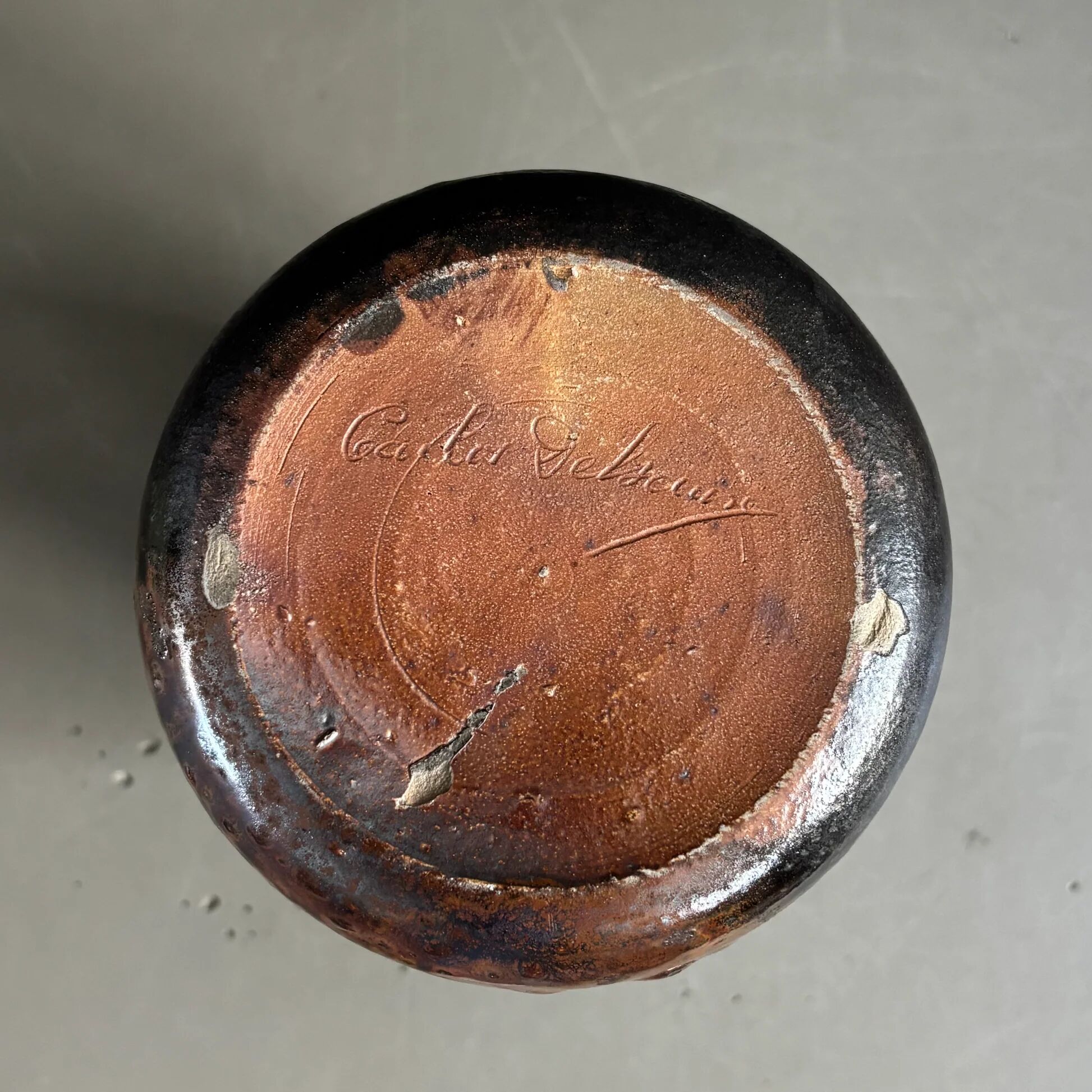 Vase en grès signé Carlos Delsaux – Belgique, vers 1925-1935