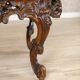 Vintage Brown Coffee Table with Carved Apron, 1940s