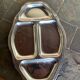 Vintage stainless steel large serving tray – meat & vegetable compartments