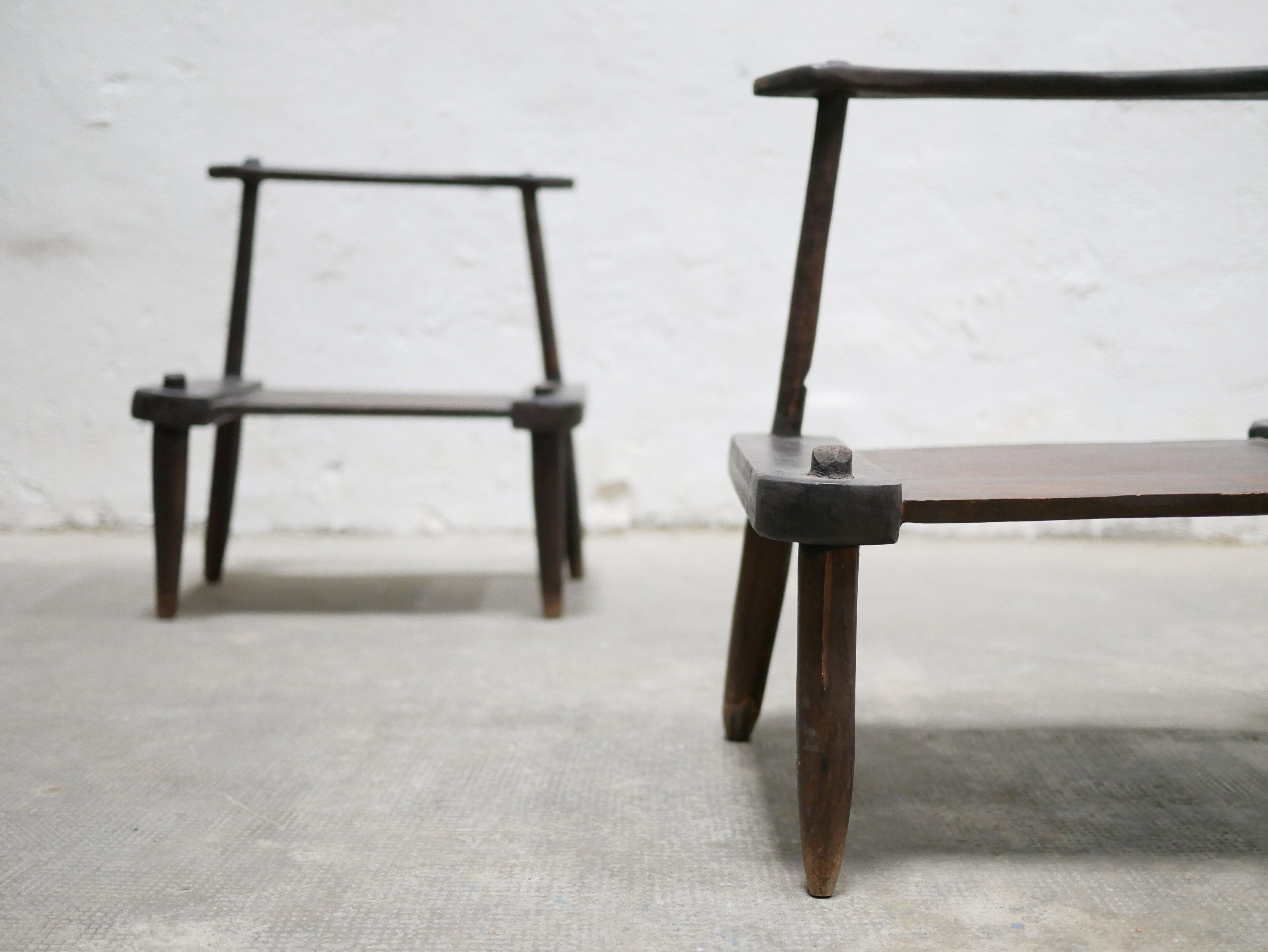 Ancient brutalist African chair