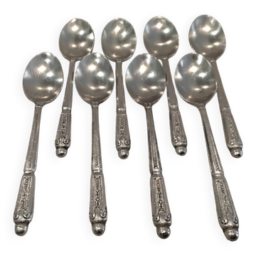 8 silver-plated mocha spoons with Russian-style handle, goldsmith JN 11.3cm