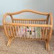 Vintage rattan magazine rack