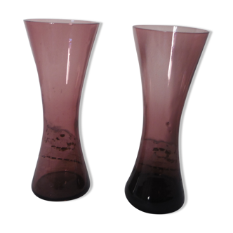 Duo of vases diabolo color wine lees