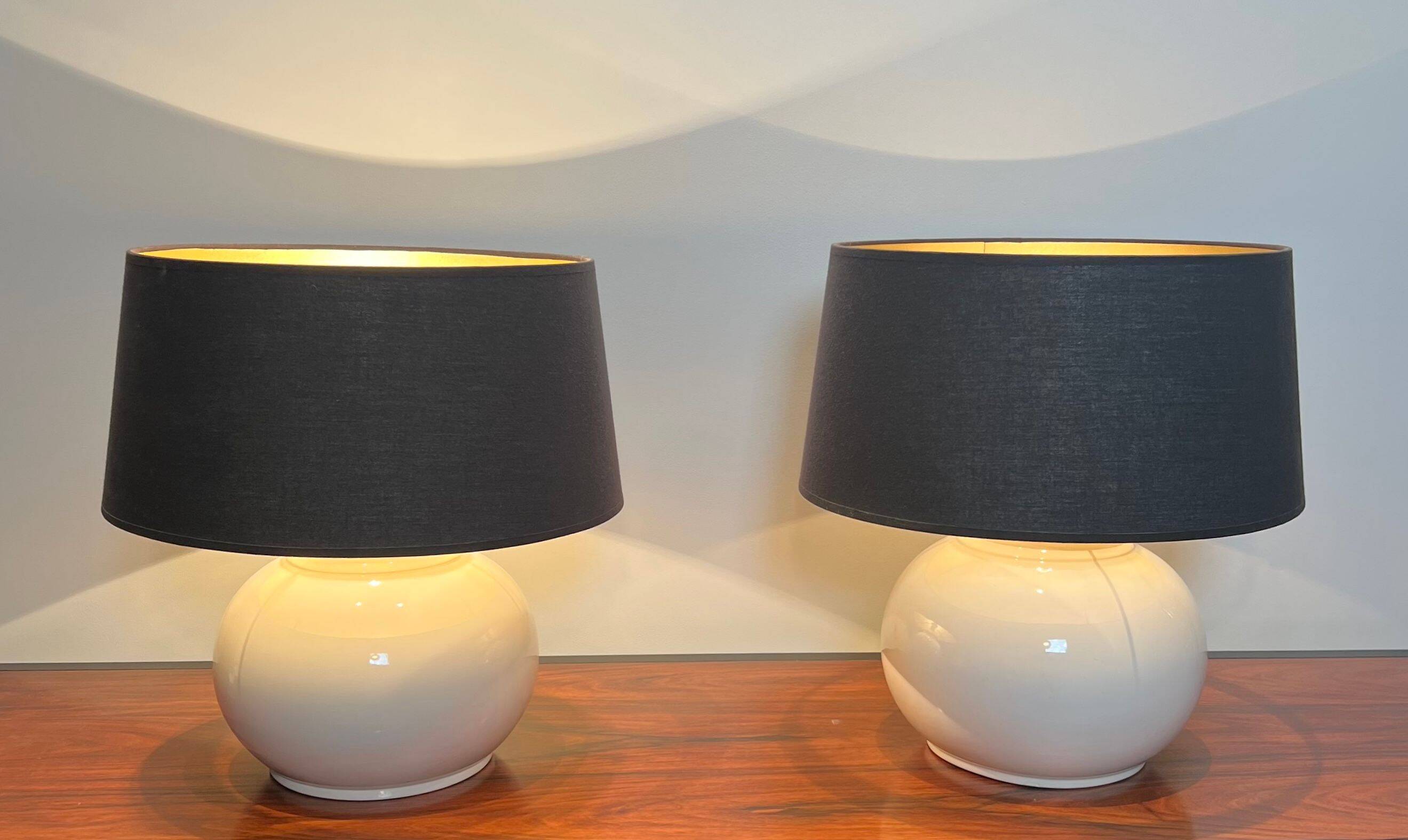 Pair of ceramic lamps