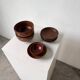 Antique walnut wooden bowls