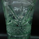 Green pressed-moulded crystal vase