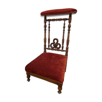 Pray-god wooden chair at assisi carpet in velvet 19th century