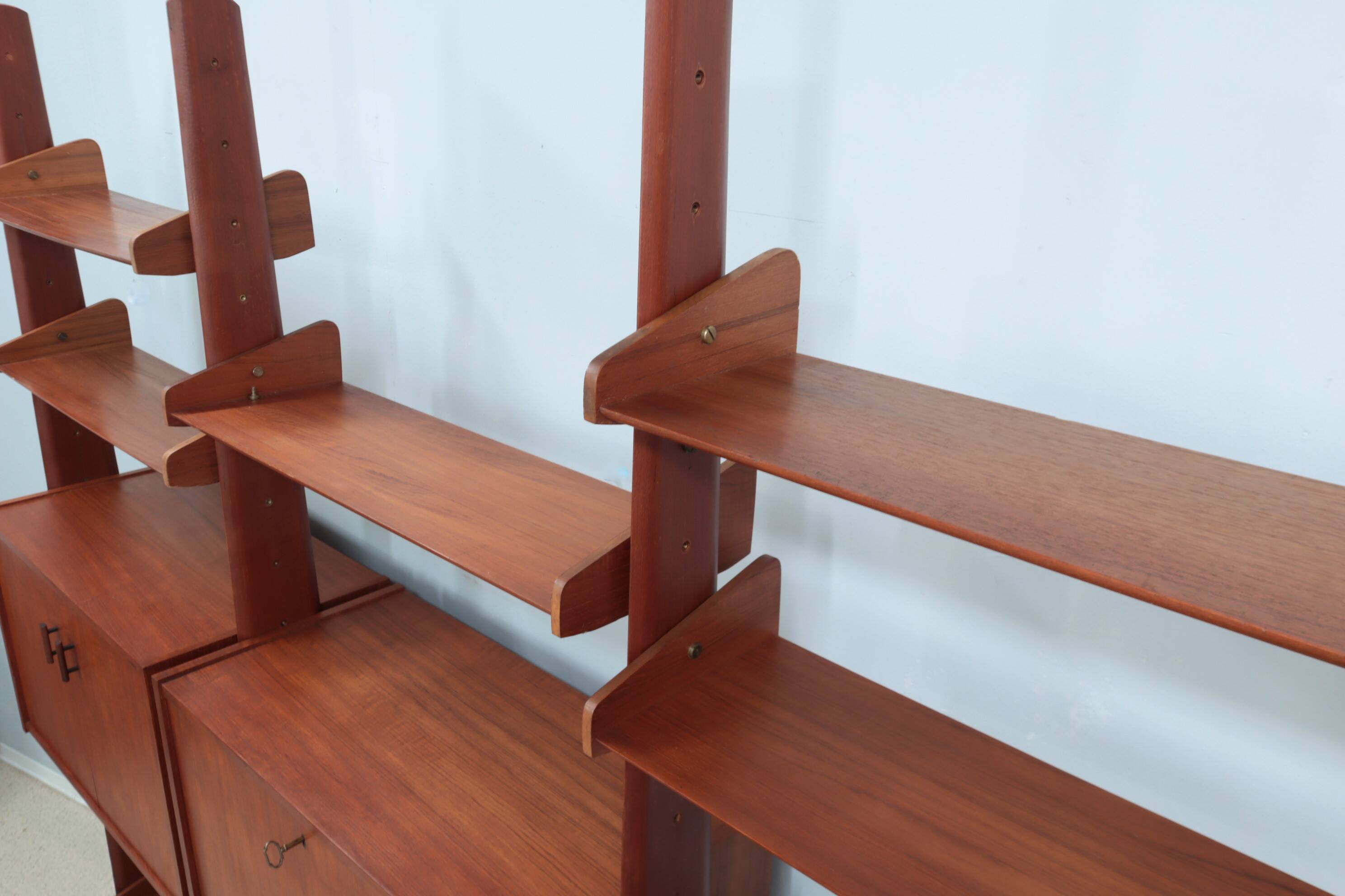 Mid century modular teak bookcase AV Arredamenti 1960s