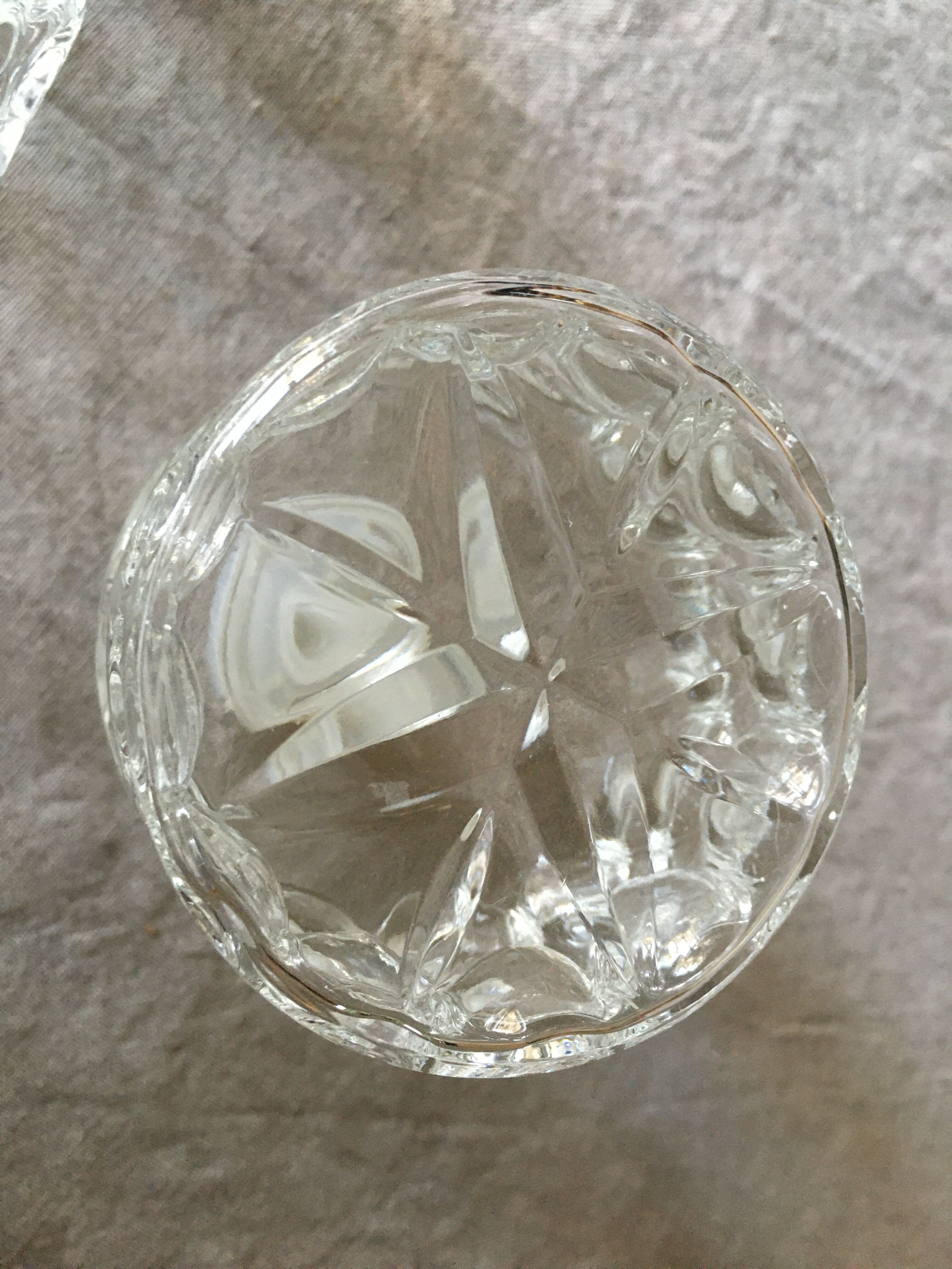 Vintage whisky carafe in transparent glass