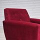 Chaise longue danoise des années 1970, état d'origine, tissu velours rouge cerise.