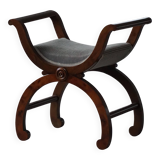 Empire-style Danish piano chair/stool with velvet seat, early 1900s.