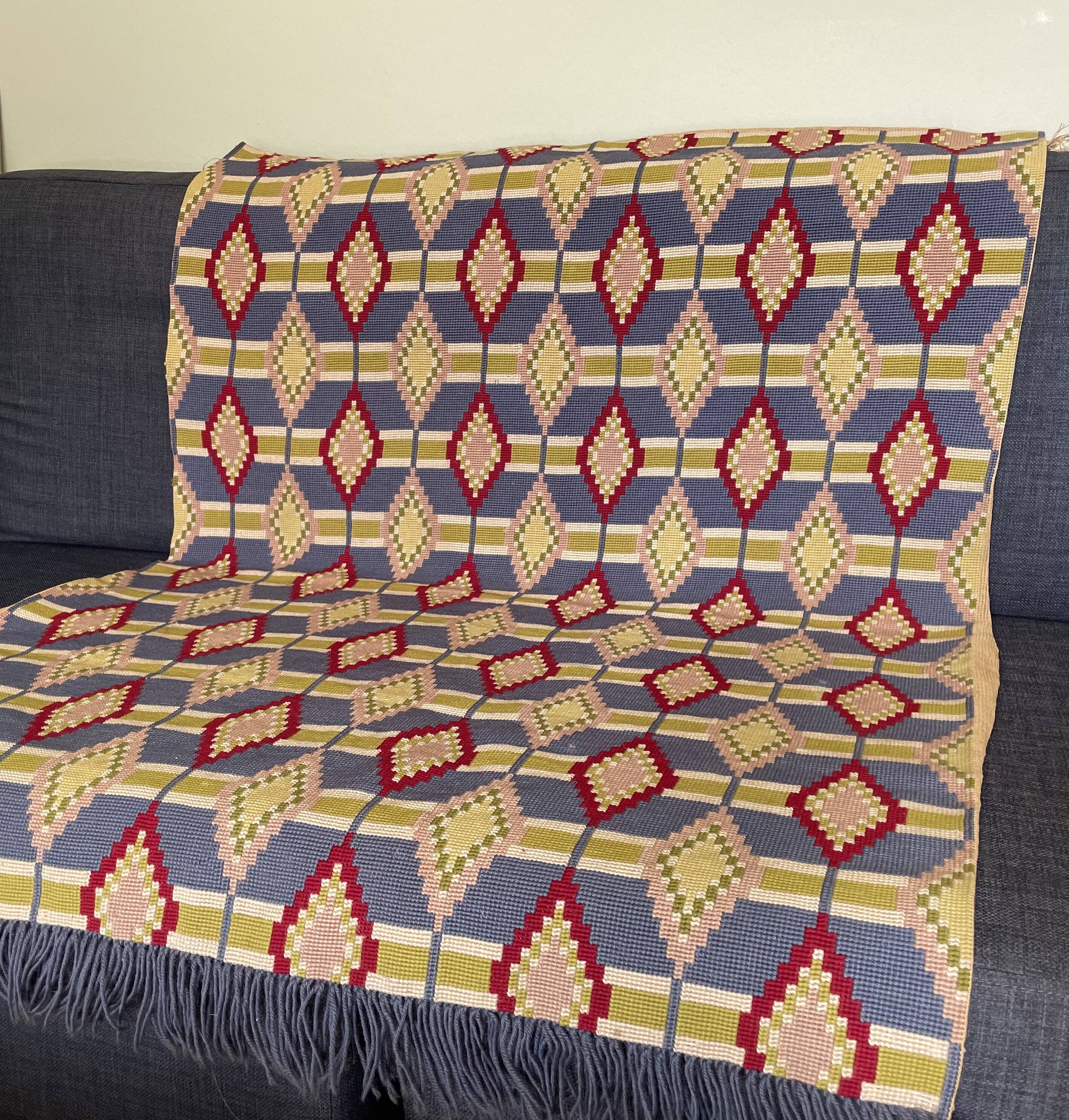 Swedish 1940-50 ‘s Needle point Flat Wall Rug 80x118cm