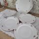Dessert service 6 people 7 pieces porcelain Bavaria white decoration roses field flowers