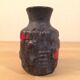 Ceramic vase geometric shapes black and red West Germany