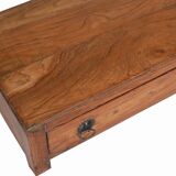 Table furniture de metier brown small bedside old teak drawer piece of origin india