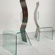 Sculptural Chair Zero by Marco Baldanello, Glass and Steel, Italy 1990's