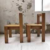 Duo of les arcs mountain pine chairs
