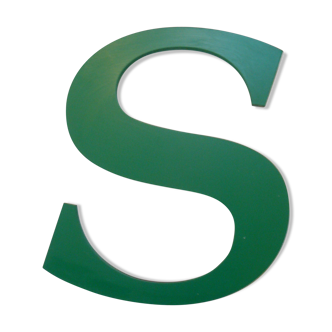 Lettre d'enseigne  S  de couleur verte